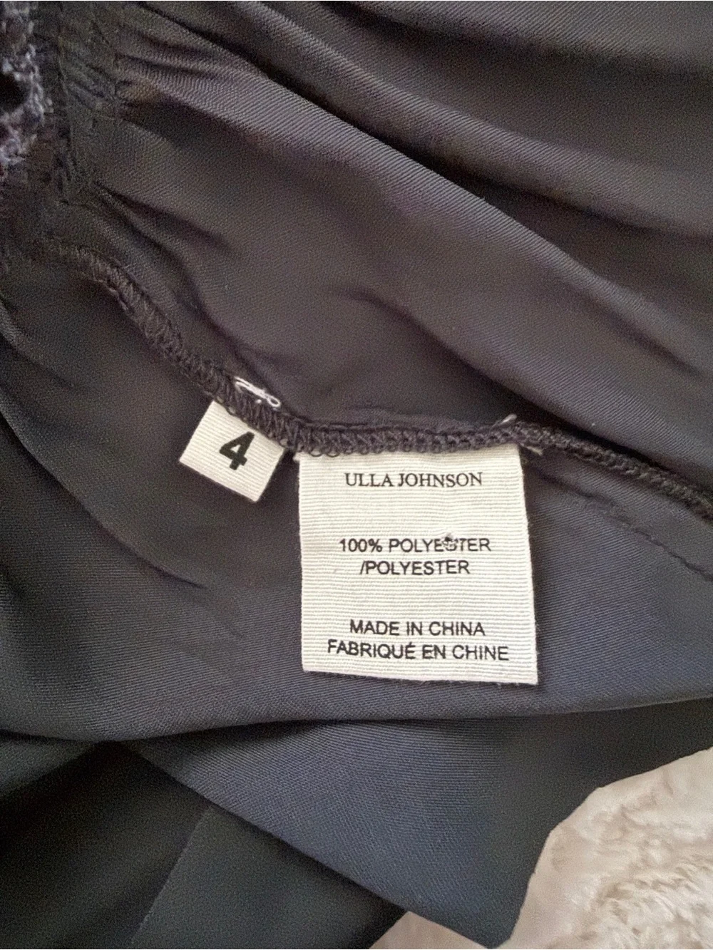 Ulla Johnson Black Ruched Peplum Blouse Puff Sleeve Silk Blend Top S
